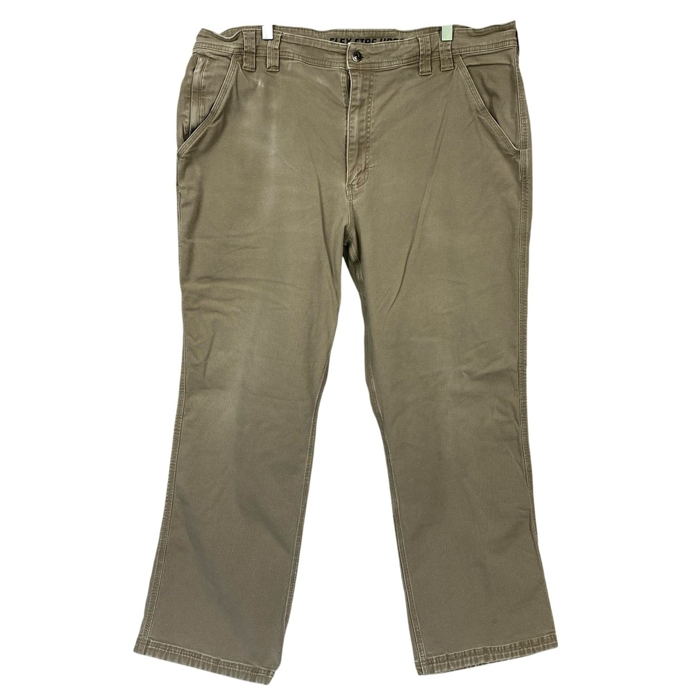 Duluth Trading Co Flex Fire Hose Pants Mens 42x32 (FIT 41x31) Beige Canvas